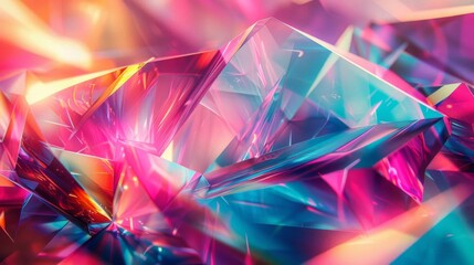 A futuristic abstract scene with colorful glass