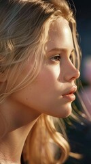 Fototapeta premium Profile of blonde woman