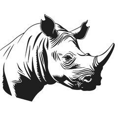 rhino - vector silhouette  isolated on a white background. isolated on white background