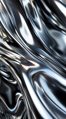 Reflective Chrome Metal Texture Background, 4K hyperrealistic photo