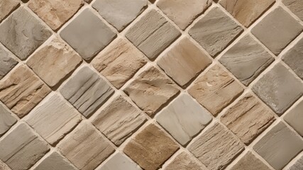 Fototapeta premium Seamless brown square tiles in a geometric pattern create a textured backdrop for floors, walls, and more