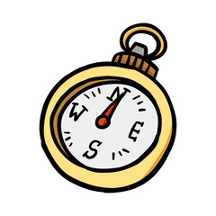 cute kawaii compass cartoon illustration