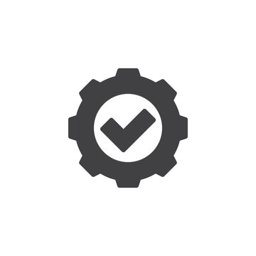 recommend clip art: Checkmark with a gear vector icon