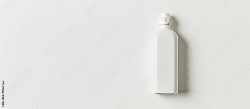 Poster Close up of a white bottle on a white background with a clear outline for easy removal suitable for a copy space image