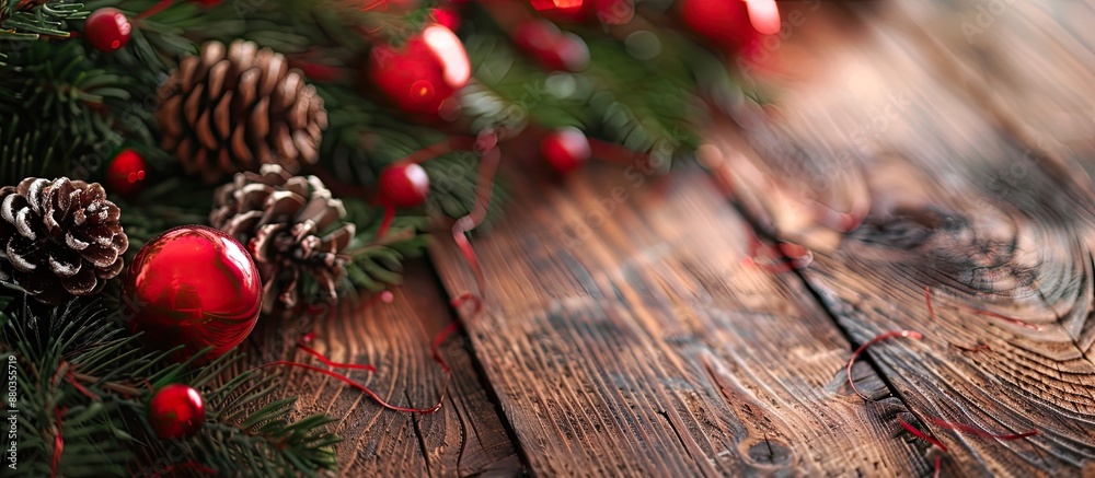 Canvas Prints A festive holiday display featuring Christmas decorations is visible in the copy space image