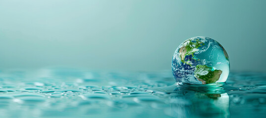 Green earth water drop. Earth day concept © Kateryna Kordubailo