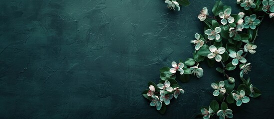 Postcard or invitation featuring a serene floral design on a dark backdrop ideal for commemorating a funeral with copy space image