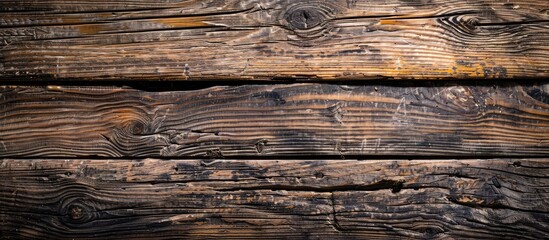 Old rustic wooden background with an empty desktop providing space for a copy space image