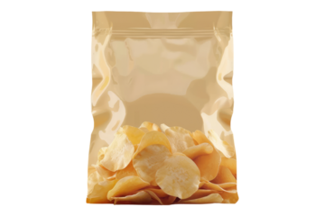 Bag of chips isolated on transparent background