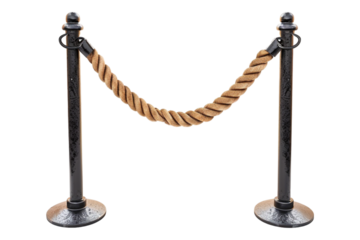 Barrier rope isolated on transparent background