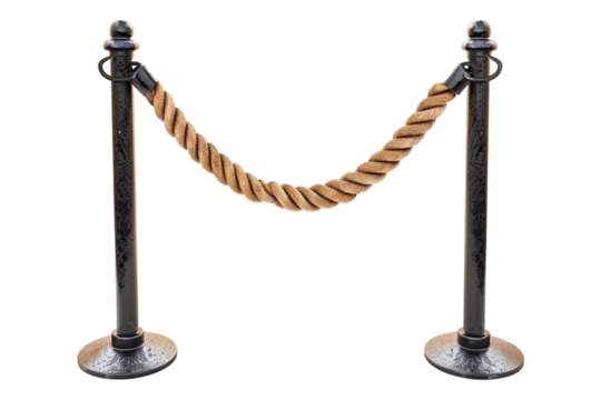 Barrier rope isolated on transparent background