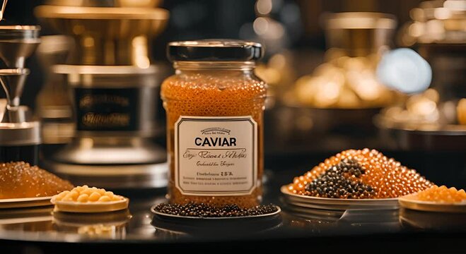 Interior of a caviar shop.