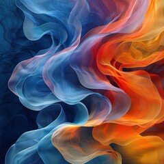 Abstract Blue and Orange Fabric