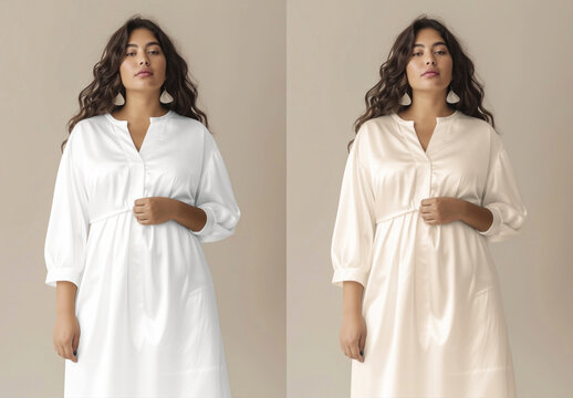 Apparel Plus Size Women Dress Mockup With Generative AI
