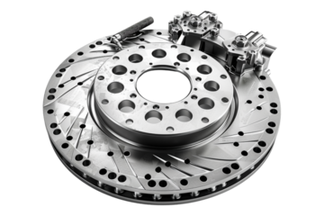 Caliper and rotor isolated on transparent background