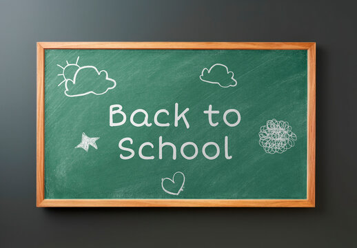School Chalkboard Mockup With Generative AI
