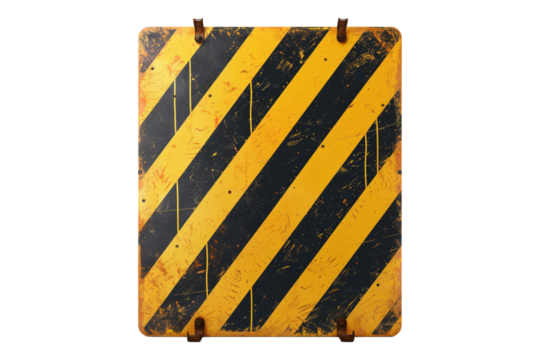 Caution warning sign isolated on transparent background
