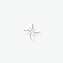 Center alignment icon sticker isolated on gray background