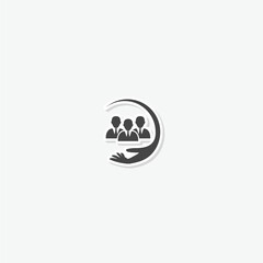 Care customer icon sticker isolated on gray background