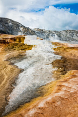 Mound Spring and Jupiter Terrace, Mammoth Hot Springs, Yellowstone National Park, Wyoming, United States of America