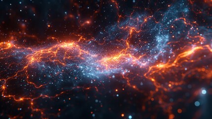 Obraz premium Abstract Cosmic Energy Flow - Generative AI