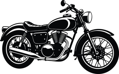 Classic motorcycle silhouette vector