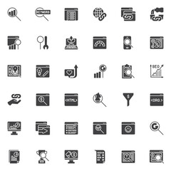 SEO and Promotion vector icons set