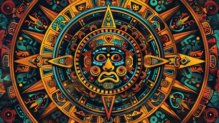 Aztec Calendar Illustration