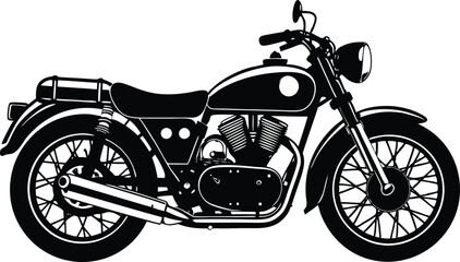 Classic motorcycle silhouette vector