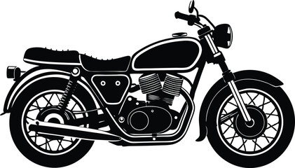 Fototapeta premium Classic motorcycle silhouette vector