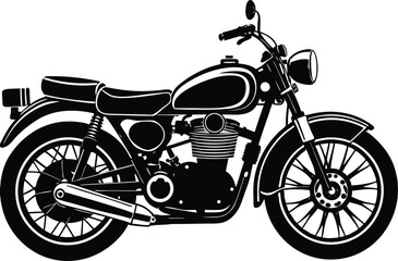 classic motorcycle vector illustration, vintage motorcycle 