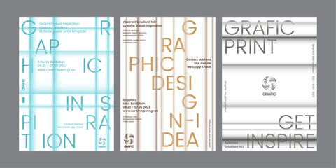 Abstract soft gradient poster templates set graphic design exhibition annual brochure cover banner flyer printing visual art creative modern clean simple layout unique editorial a4 line square