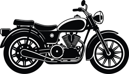 Obraz premium classic motorcycle vector illustration, vintage motorcycle 