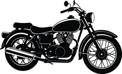 classic motorcycle vector illustration, vintage motorcycle 