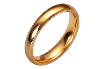 Gold wedding rings isolated on transparent background