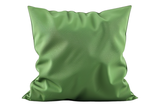 Green pillow isolated on transparent background