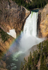 Lookout Point at the Grand Canyon of the Yellowstone and Lower Falls from Artist Point, Yellowstone National Park, Wyoming