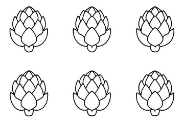 Artichoke Angle line art unique botanical vegetable design