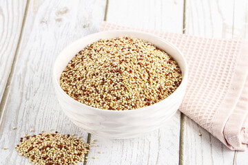 Raw dry quinoa cereal grain