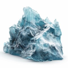 Fototapeta premium Fractured Ice: Glacier Calving Natural Disaster in Photorealistic Style on White Background