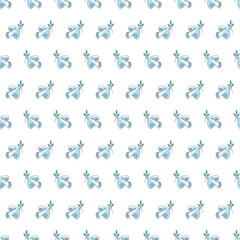 Vector seamless pattern with small peace birds, on a white background. Peace concept 