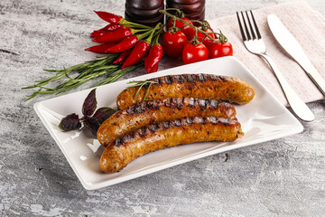 Grilled meat sausages with spices