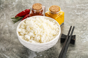 Steamed Basmati rice in the bowl