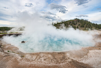 Excelsior Geyser Crater in Midway Geyser Basin, Yellowstone National Park, Wyoming