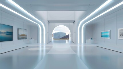 virtual art galleries, showcasing digital artworks, interactive exhibits, and immersive gallery spaces.