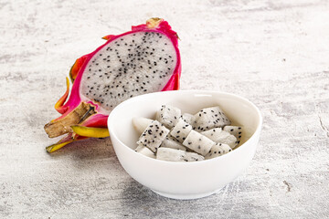 Dragon fruit Pitahaya in the bowl