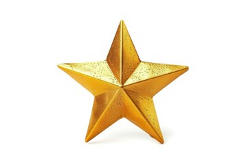 Golden Star on White Background