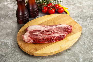 Raw beef chuck roll steak