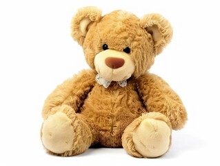 Cuddly Teddy Bear on White Background