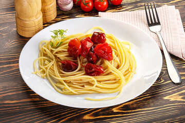 Italian pasta spaghetti with tomato